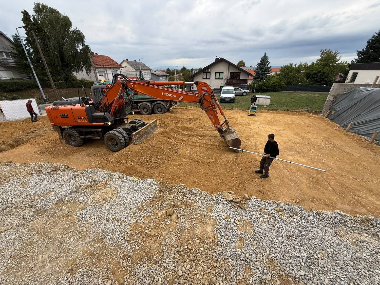 Iskop temelja bagerom u Vrbovcu